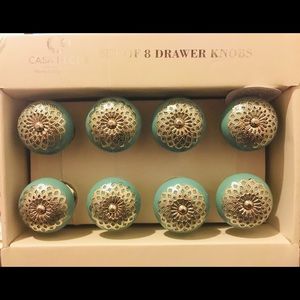 NIB set of 8 ceramic handmade artisanal doorknobs